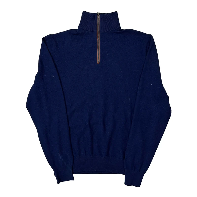 Ralph Lauren 1/4 Zip - Medium Blue Cotton