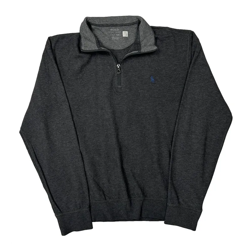 Polo By Ralph Lauren 1/4 Zip - Small Grey Cotton