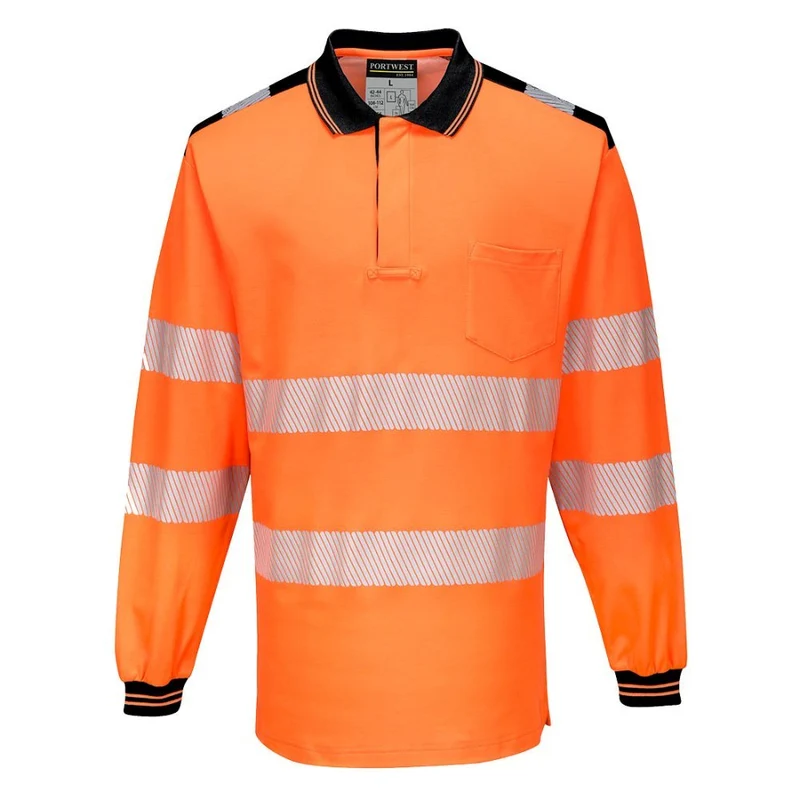 Portwest PW3 Hi-Vis Polo Shirt Lange Mouw T184