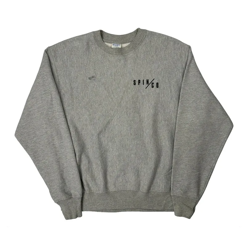 Reverse Weave Champion College Sweatshirt - Large Grey Cotton Blend
