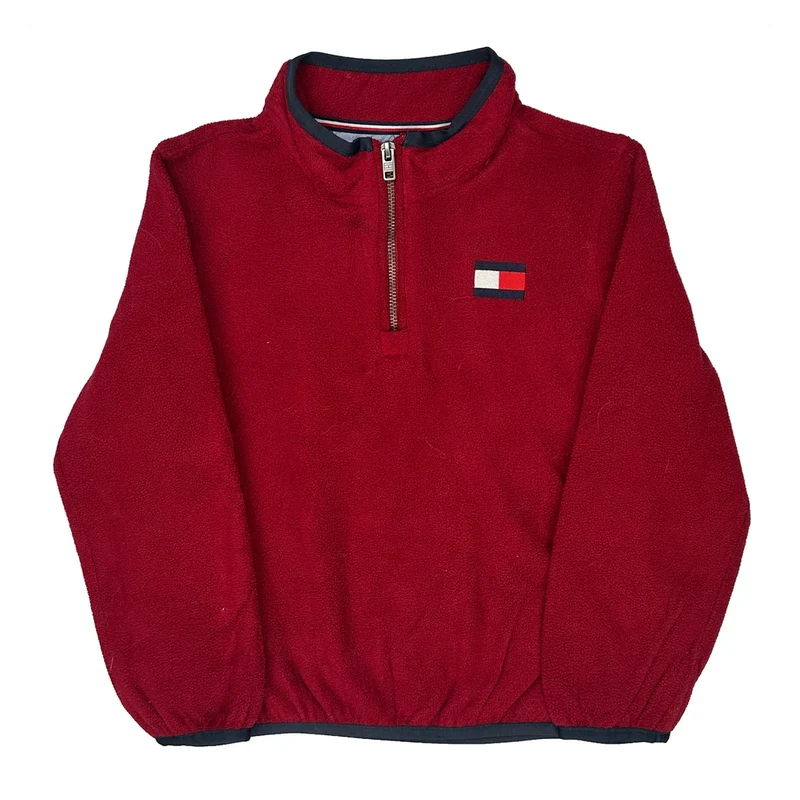 Age 6-7 Tommy Hilfiger 1/4 Zip - Small Red Polyester