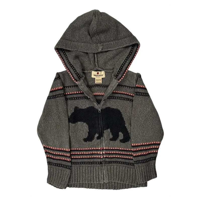 Age 5-6 Woolrich Hoodie - Medium Grey Wool