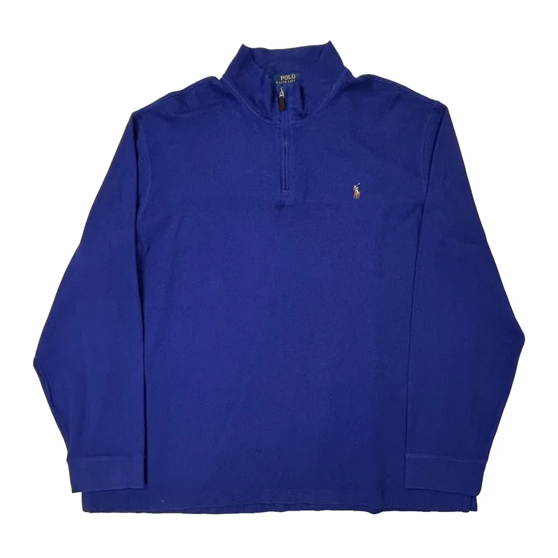 Polo By Ralph Lauren 1/4 Zip - 2XL Blue Cotton