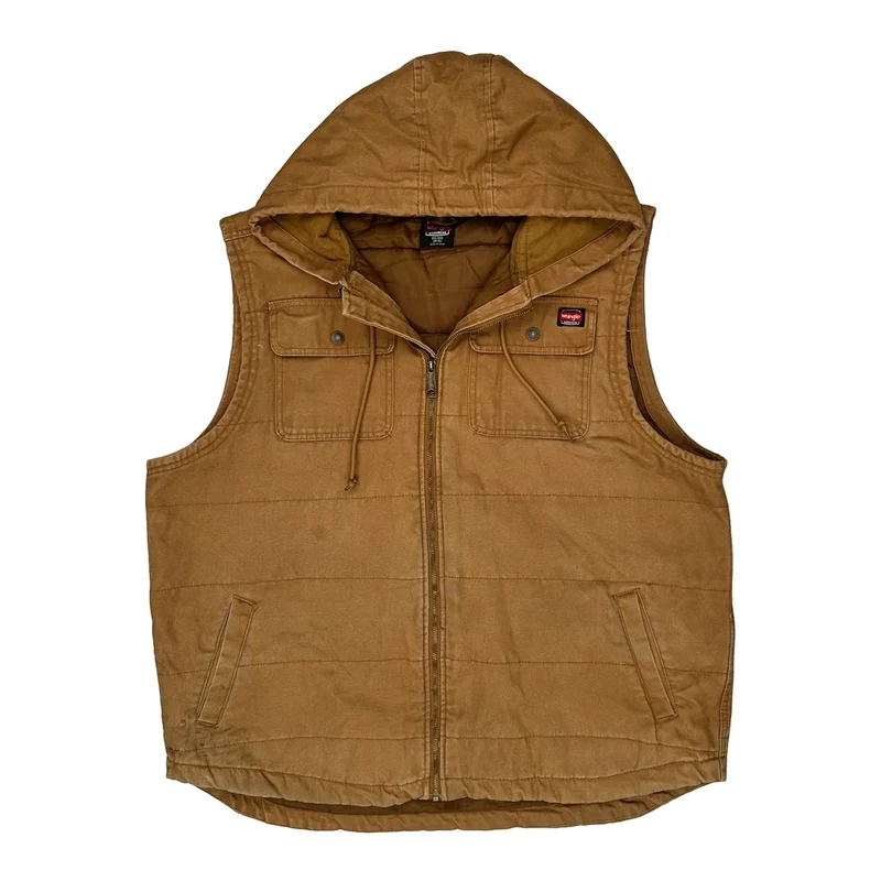 Wrangler Gilet - 2XL Brown Cotton