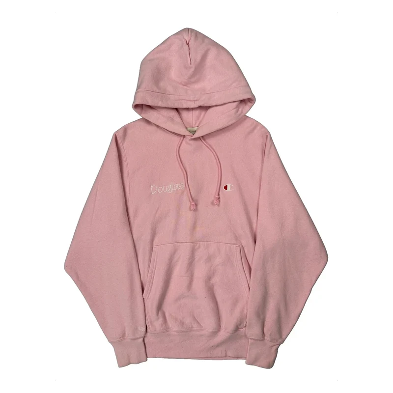 Reverse Weave Champion Hoodie - Small Pink Cotton Blend