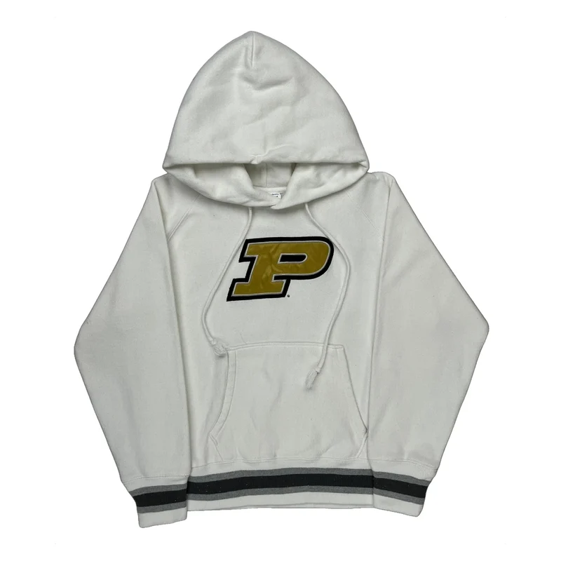 Purdue University Champion College Hoodie - Medium White Cotton