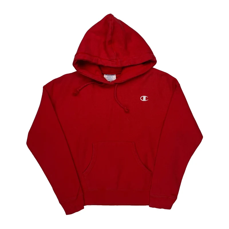 Reverse Weave Champion Hoodie - Small Red Cotton