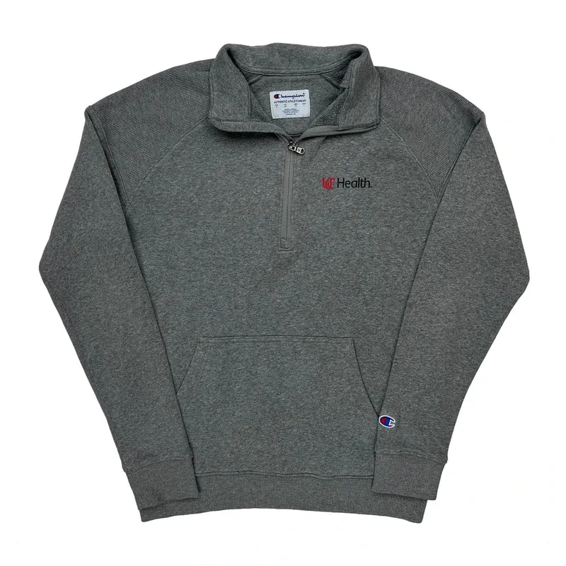Uc Health Champion 1/4 Zip - Small Grey Cotton Blend