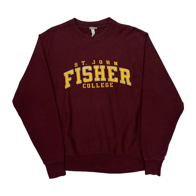 Reverse Weave Champion College Sweatshirt - Medium Burgundy Cotton