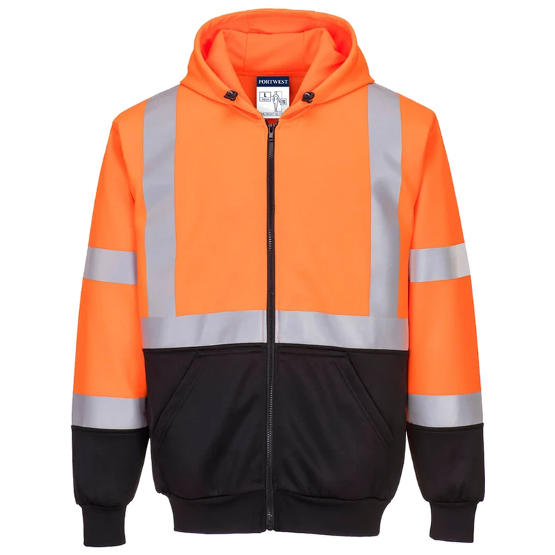 Portwest Hi-Vis Bicolor Zipped Hoodie CL.3 B315