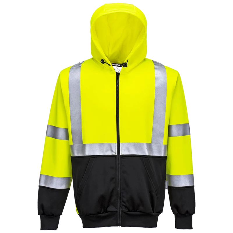 Portwest Hi-Vis Bicolor Zipped Hoodie CL.3 B315