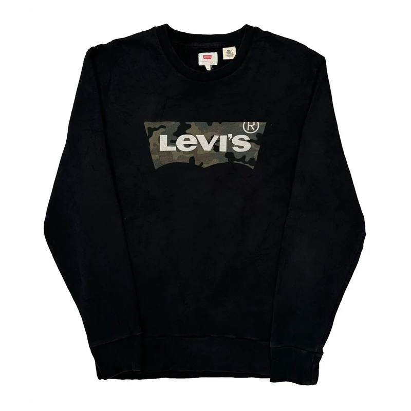 Levis Camo Sweatshirt - Medium Black Cotton