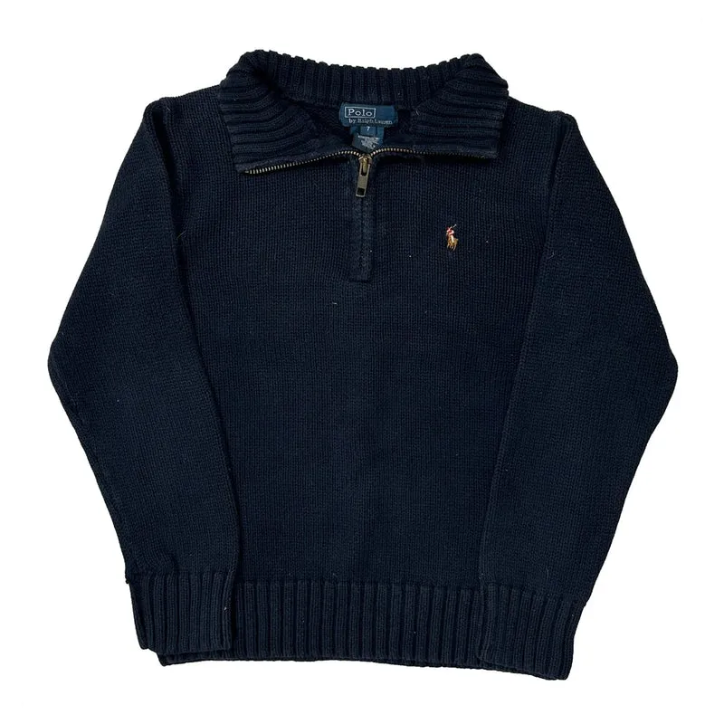 Age 6 Polo By Ralph Lauren 1/4 Zip - Small Navy Cotton
