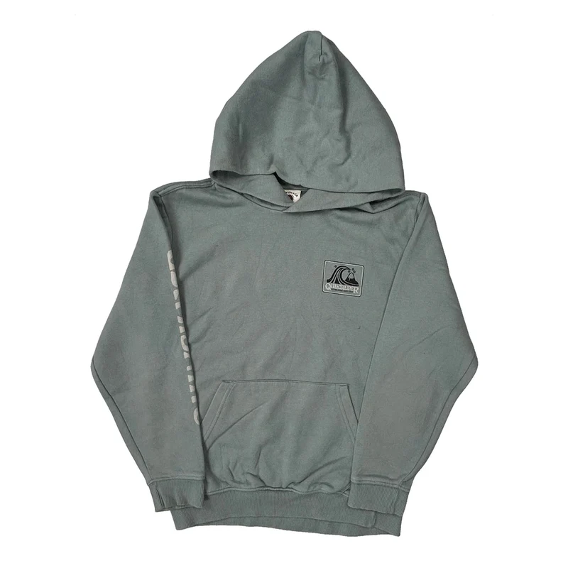 Age 10 Quiksilver Hoodie - Small Grey Cotton