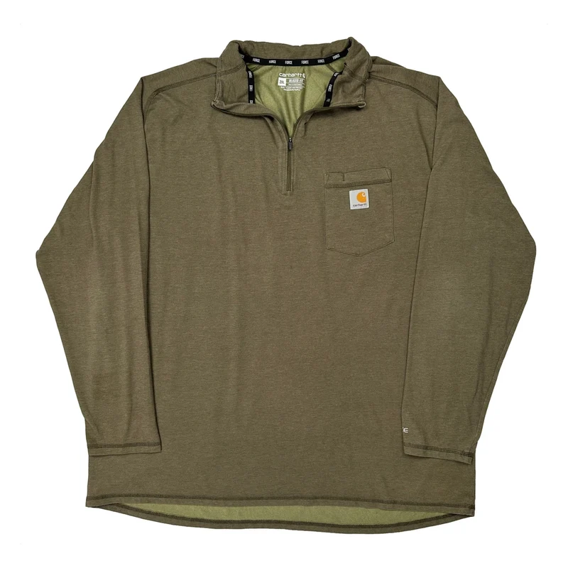 Force Series Carhartt 1/4 Zip - 2XL Green Polyester