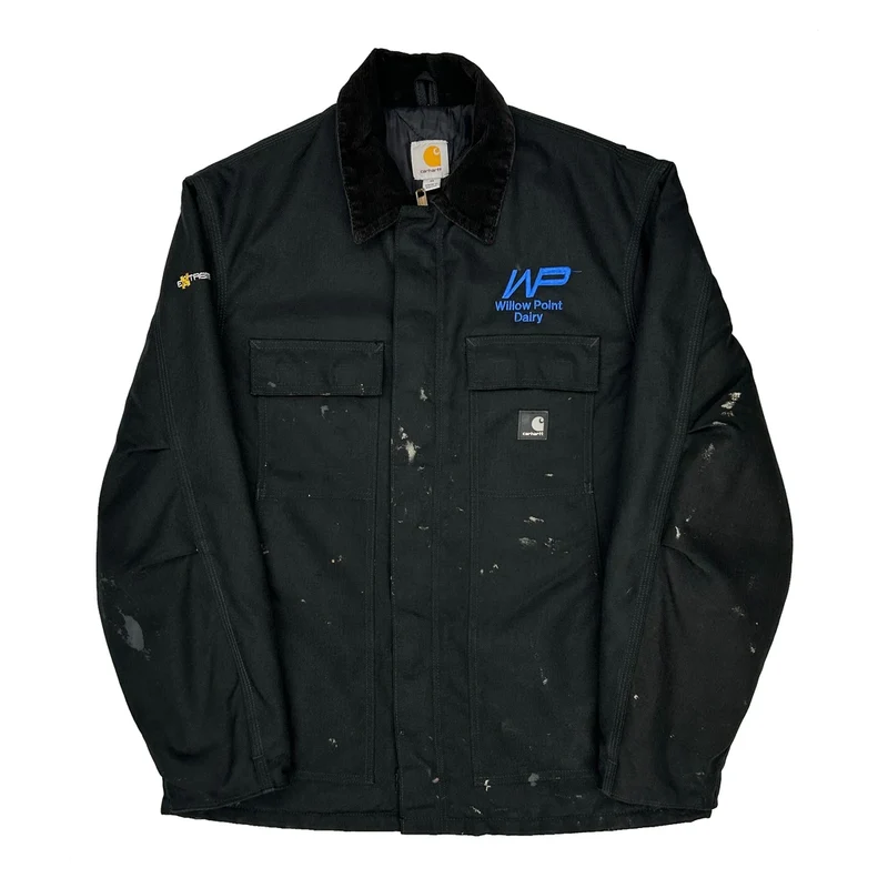 Willow Point Dairy Carhartt Jacket - Medium Black Cotton