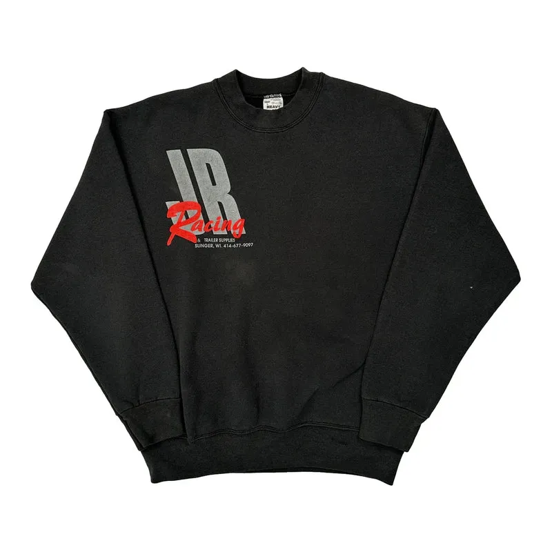 Racing Fruit Of The Loom Graphic Sweatshirt - Large Black Cotton Blend