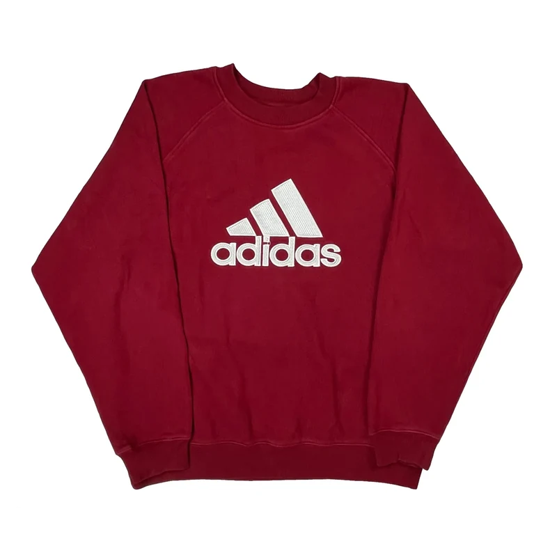 Adidas Raglan Graphic Sweatshirt - XL Red Cotton