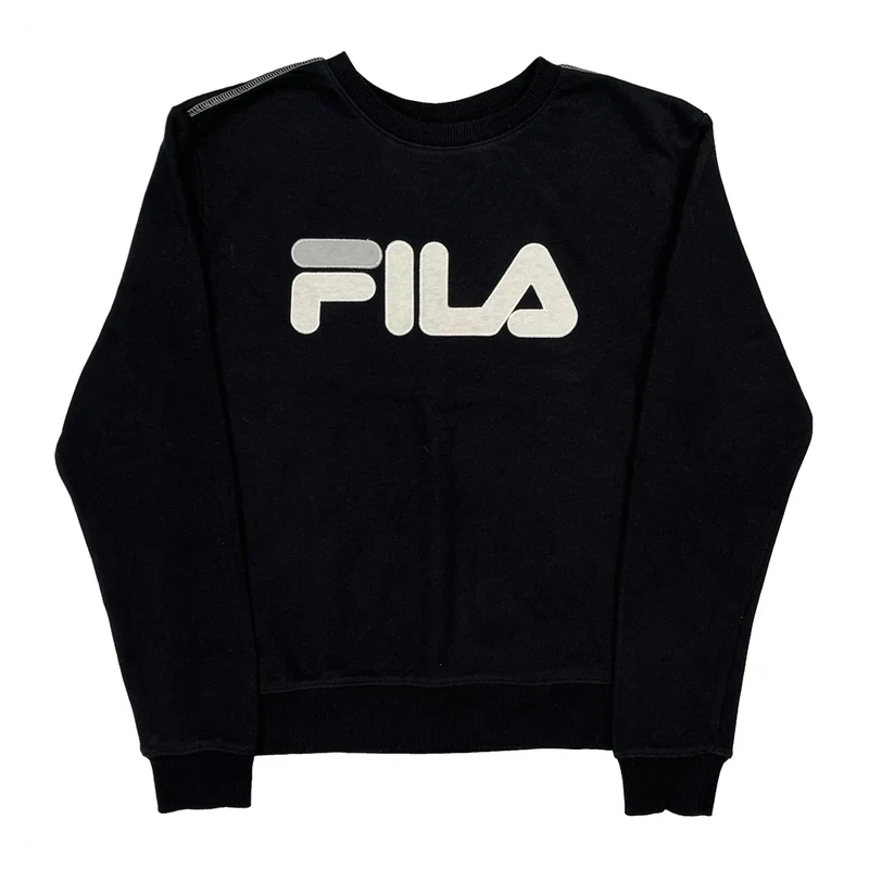 Fila Spellout Sweatshirt - Medium Black Cotton