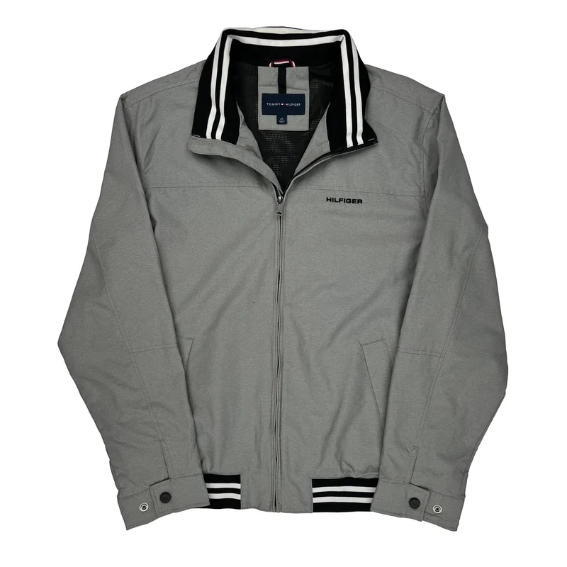 Tommy Hilfiger Jacket - Large Gray Polyester