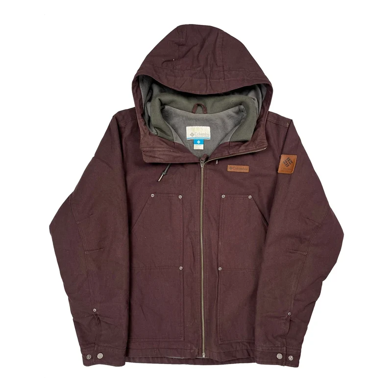 Columbia Jacket - Large Burgundy Polyester