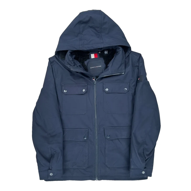 Tommy Hilfiger Field Jacket - Large Navy Polyester