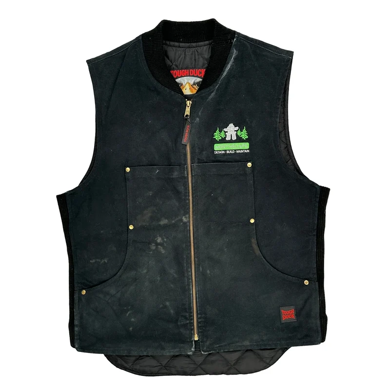 Northscape Design-Build-Maintain Tough Duck Workwear Vest - Medium Black Cotton