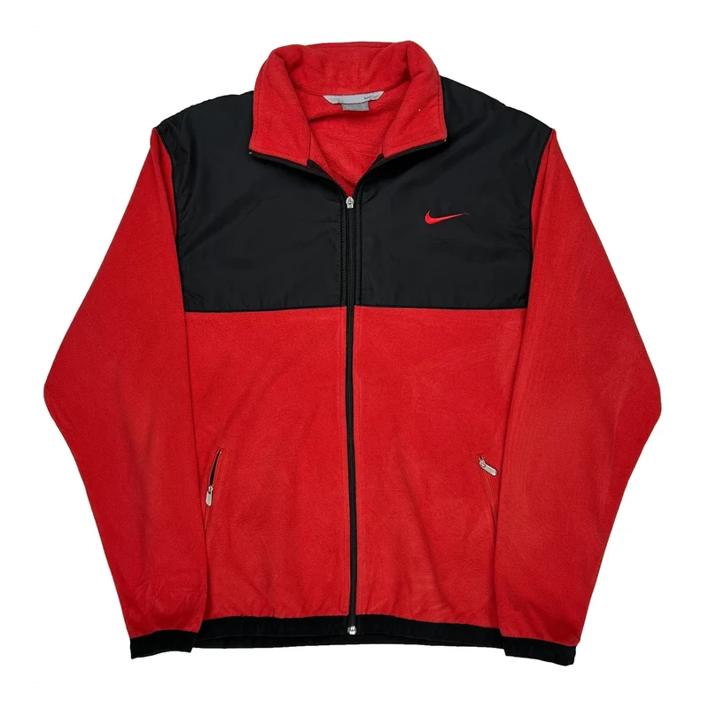 Nike Fleece Jacket - XL Red Polyester