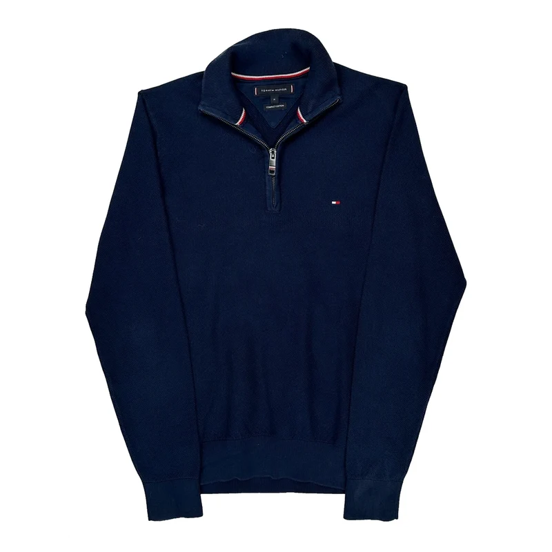 Tommy Hilfiger 1/4 Zip - Medium Navy Cotton