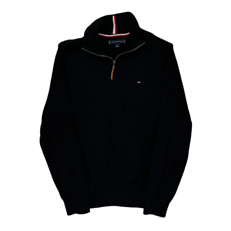 Tommy Hilfiger 1/4 Zip - Large Black Cotton