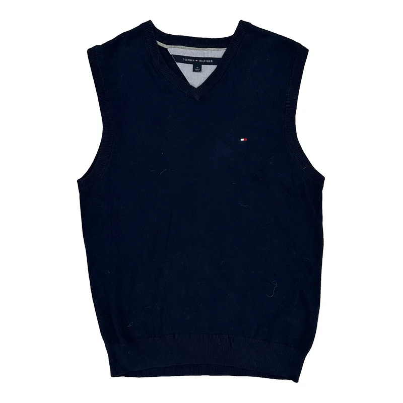 Tommy Hilfiger Sweater Vest - Medium Navy Cotton