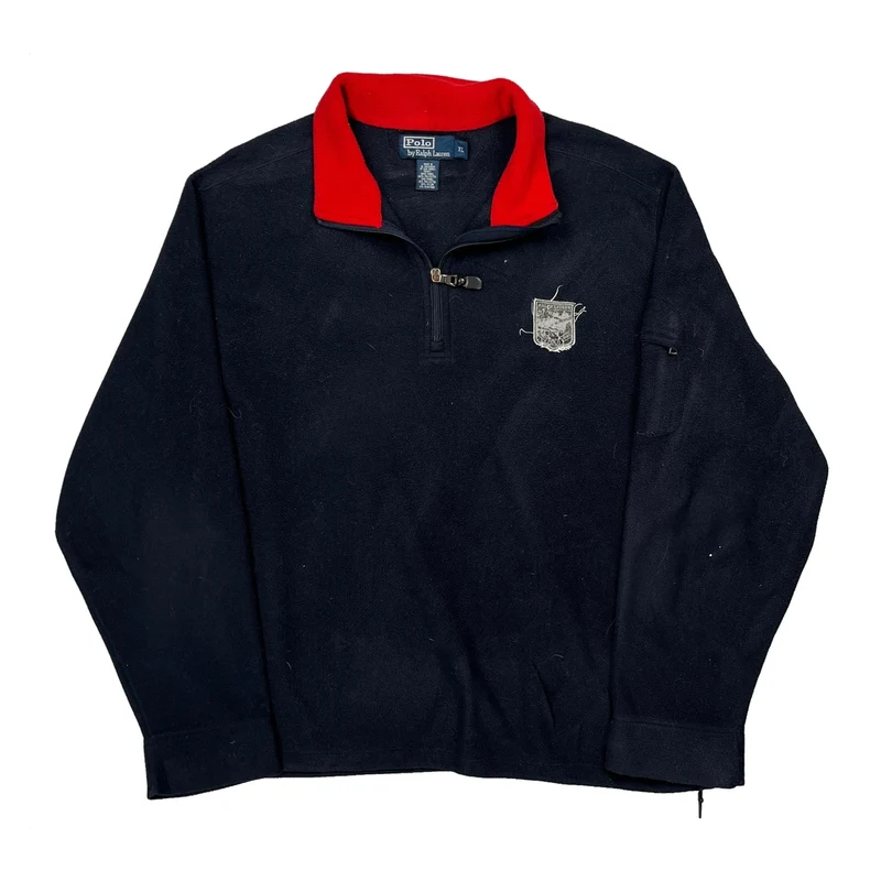 Polo By Ralph Lauren Collared Fleece - XL Navy Polyester