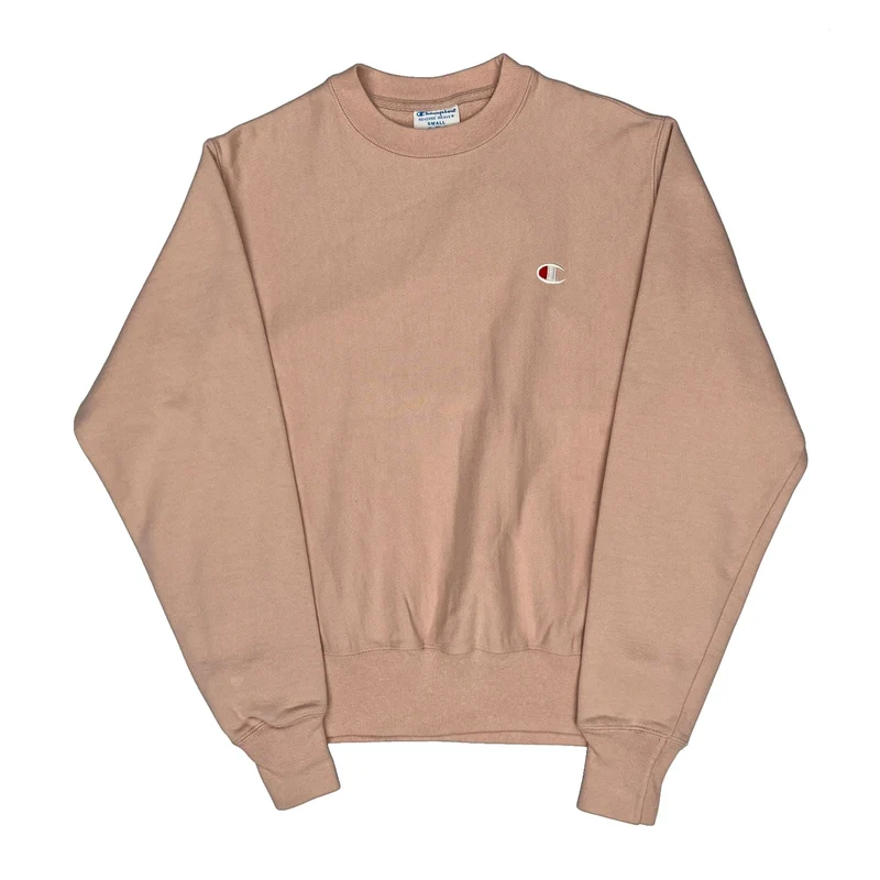 Reverse Weave Champion Sweatshirt - Small Pink Cotton Blend