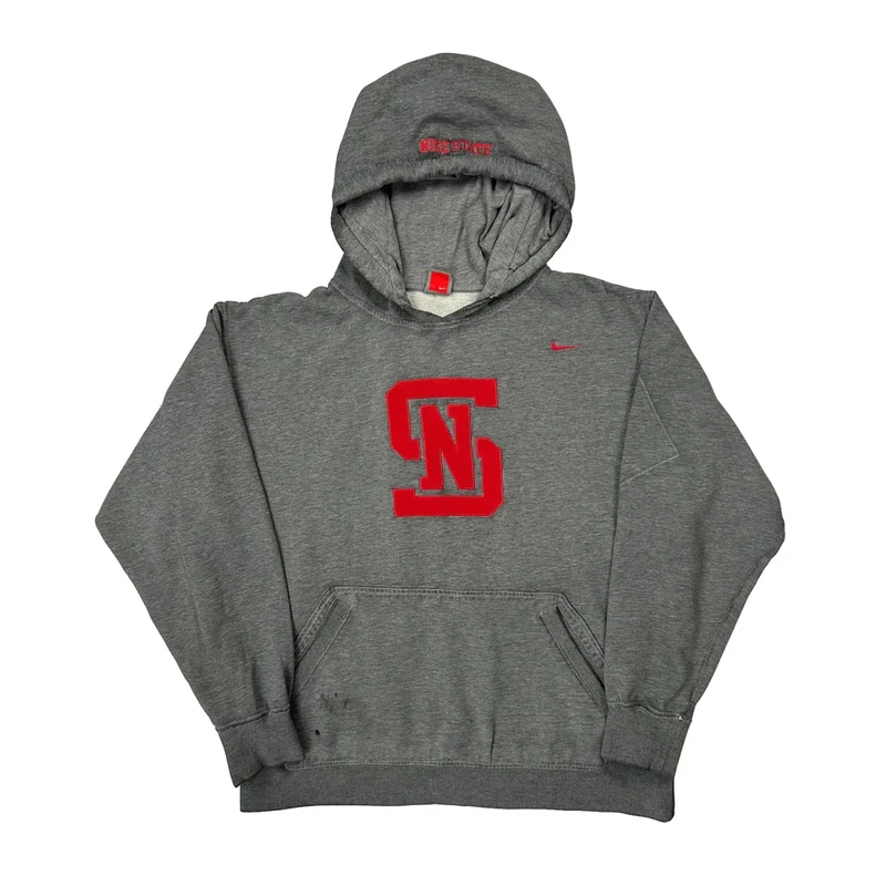 Nike College Hoodie - Large Grey Cotton