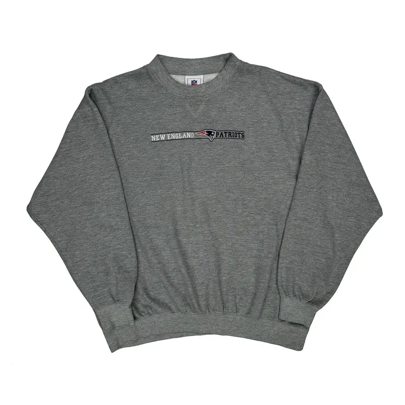 New England Patriots Nfl Football Sweatshirt - 2XL Grey Cotton