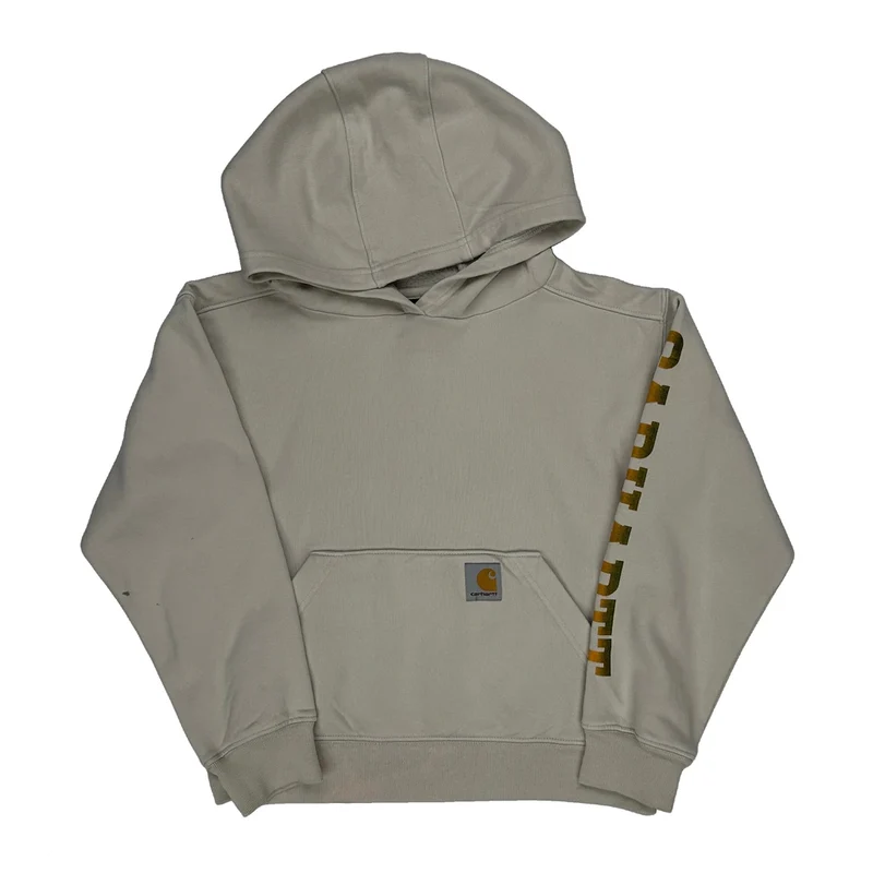 Age 8-10 Carhartt Hoodie - Small Beige Cotton Blend