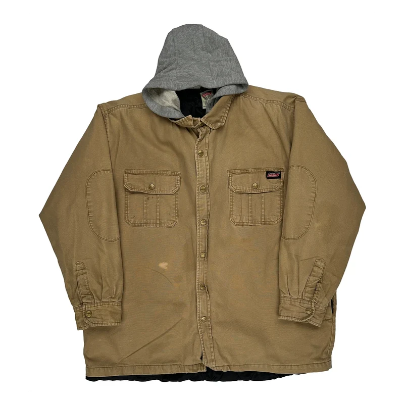 Dickies Shirt Jacket - 2XL Brown Cotton