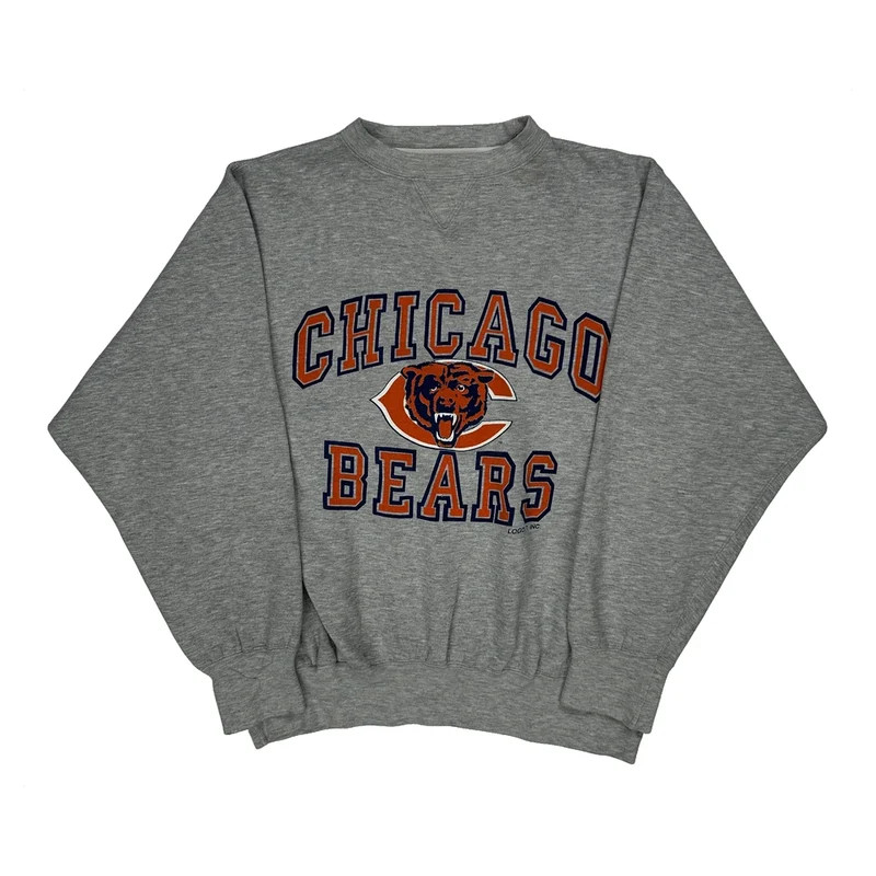 Chicago Bears Logo Athletics Graphic Sweatshirt - Large Grey Cotton Blend