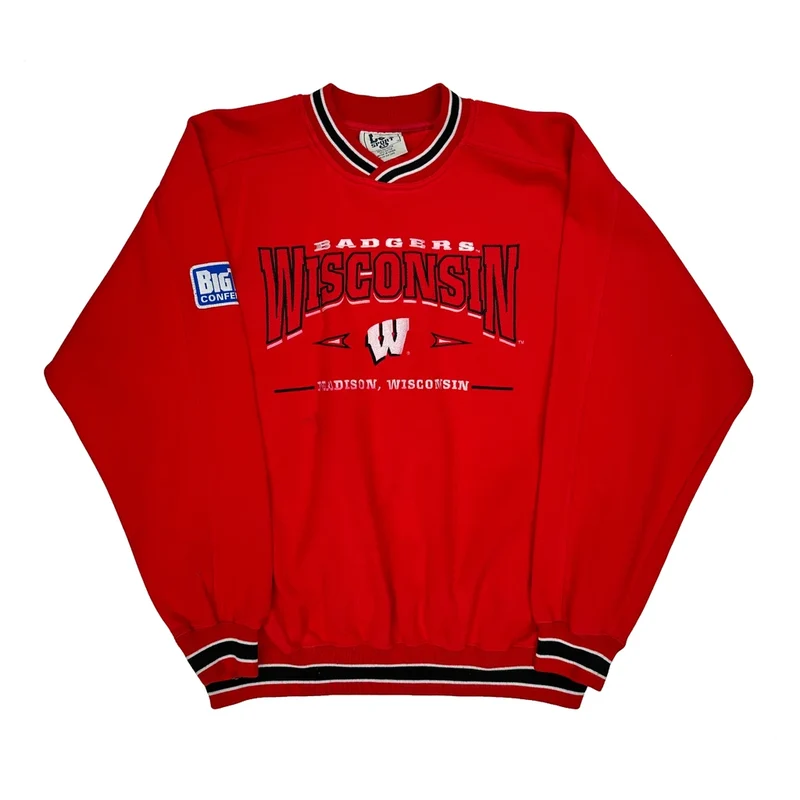 Wisconsin Badgers Lee Sport College Sweatshirt - XL Red Polyester Blend