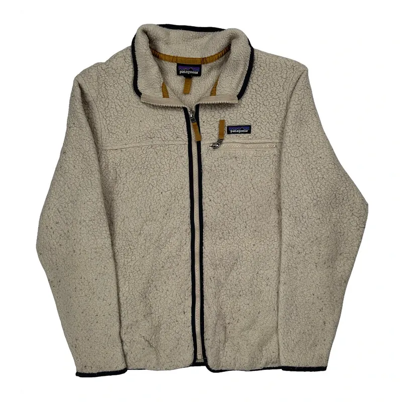 Patagonia Fleece Jacket - Large Cream Polyester
