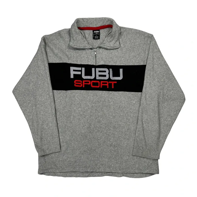 Fubu Spellout Fleece - Large Grey Polyester Blend