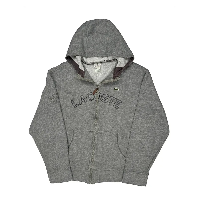 Sport Lacoste Spellout Hoodie - XL Grey Cotton