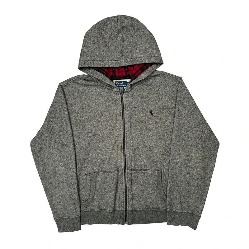 Polo By Ralph Lauren Full Zip Hoodie - 2XL Grey Cotton