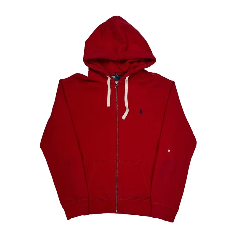 Polo By Ralph Lauren Full Zip Hoodie - XL Red Cotton