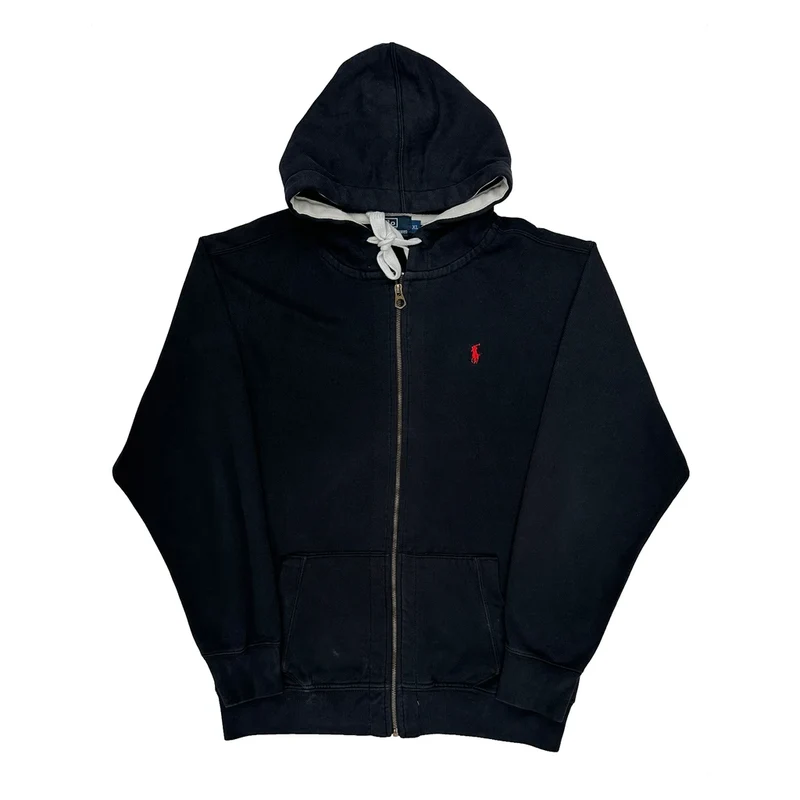 Polo By Ralph Lauren Full Zip Hoodie - XL Black Cotton