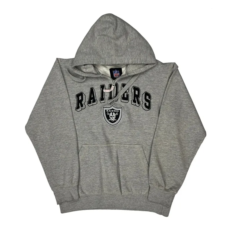 Raiders Nfl Football Hoodie - Medium Grey Cotton