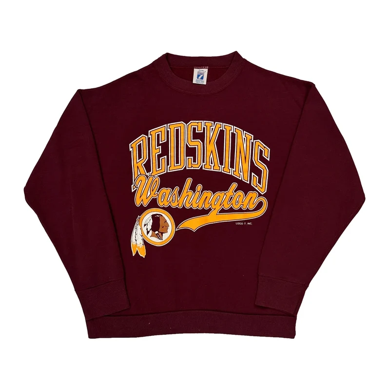 Made In USA Logo 7 Washington Redskins Sweatshirt - Medium Burgundy Cotton