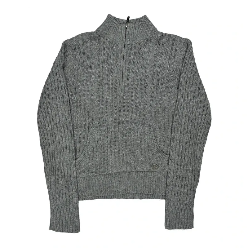 Motorcycle Harley Davidson 1/4 Zip - XL Grey Wool Blend