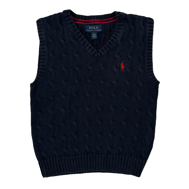 Age 4 Polo By Ralph Lauren Sweater Vest - Small Navy Cotton