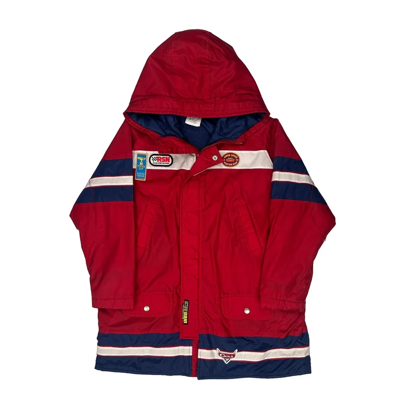 Age 7-8 Cars Disney Cartoon Jacket - Medium Red Polyester